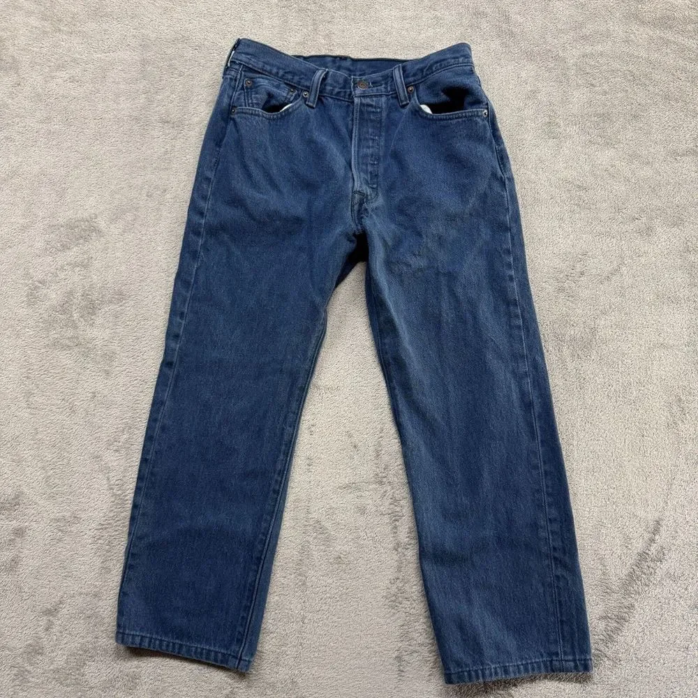 Levi's 501 Jeans‎ Mens Measured 28x25 Blue Denim Button Fly